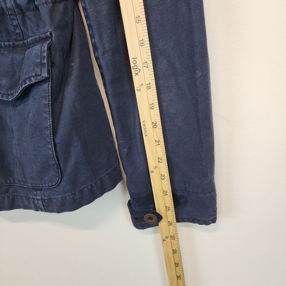 Vintage Y2K Levis Faux Fur Collar Field Jacket Size M Blue Patch Pocket Military - Picture 8 of 16